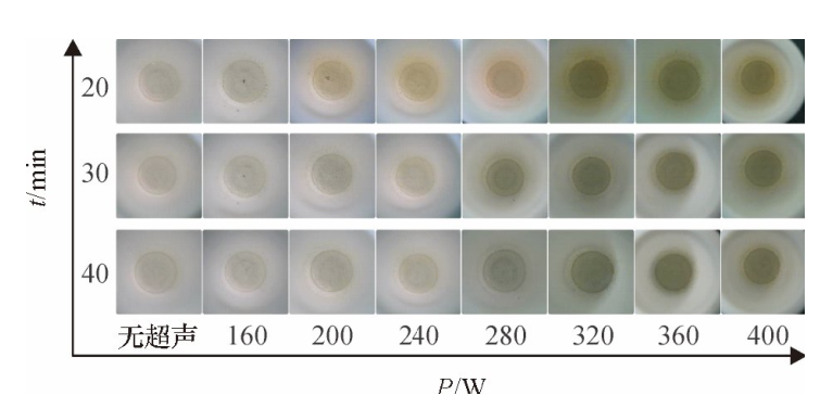 不同密閉消解時間、不同超聲功率的消解效果